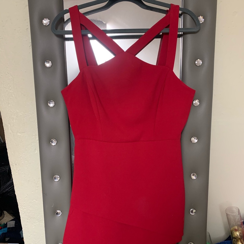 BCBGMaxazria Cut Out Shoulder Dress